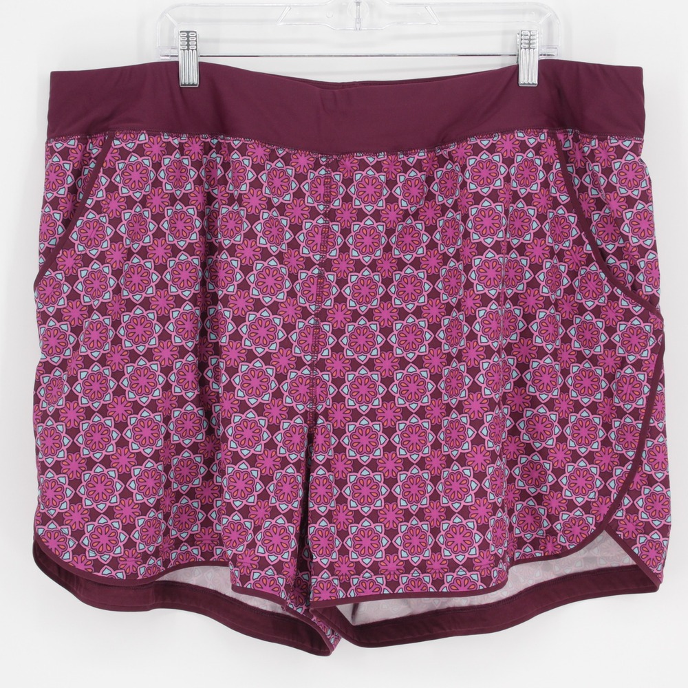 Lands' End Women's Purple‎ Floral Print Swim Shorts Size 24W